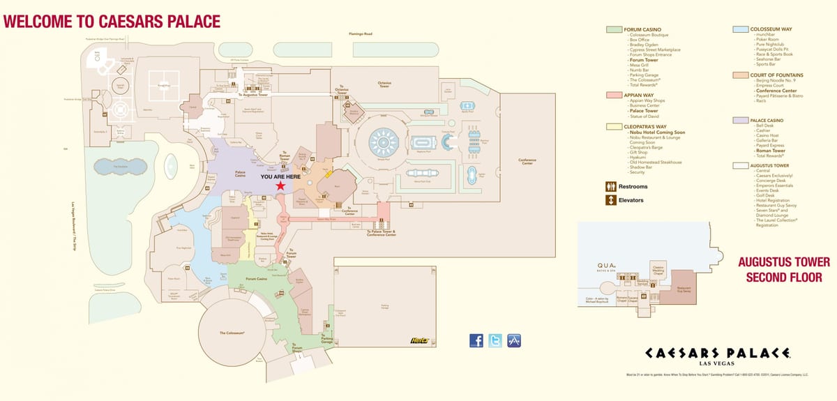 Caesars Las Vegas bản đồ