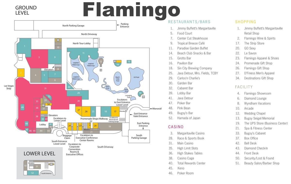 bản đồ của Flamingo Las Vegas