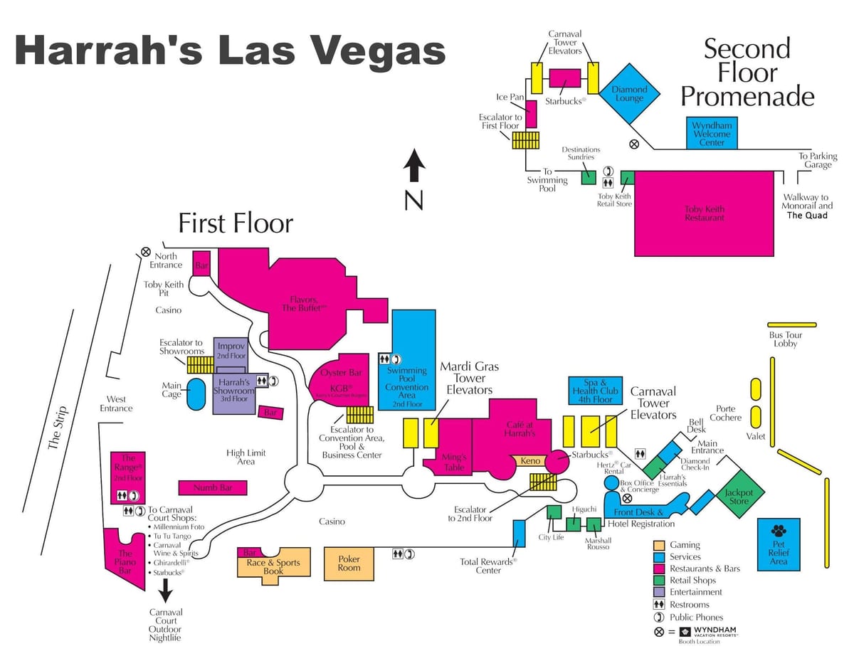 bản đồ của Harrah của Las Vegas