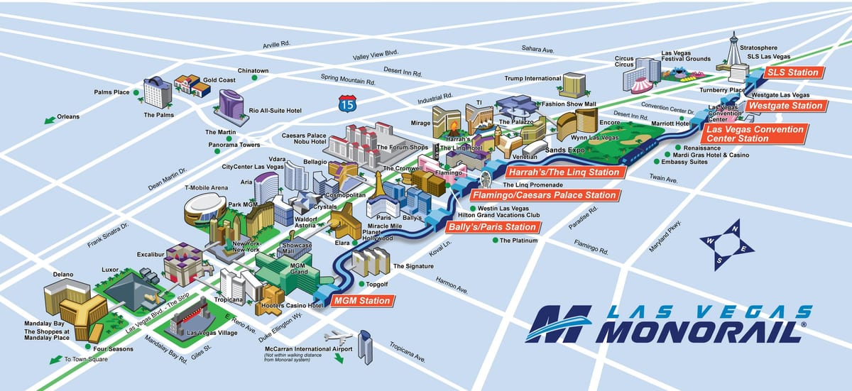 đường ray xe lửa Vegas bản đồ
