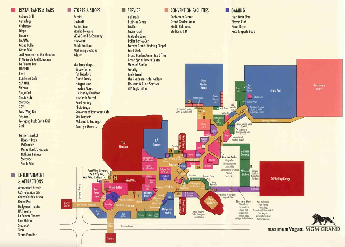 bản đồ của MGM grand Las Vegas