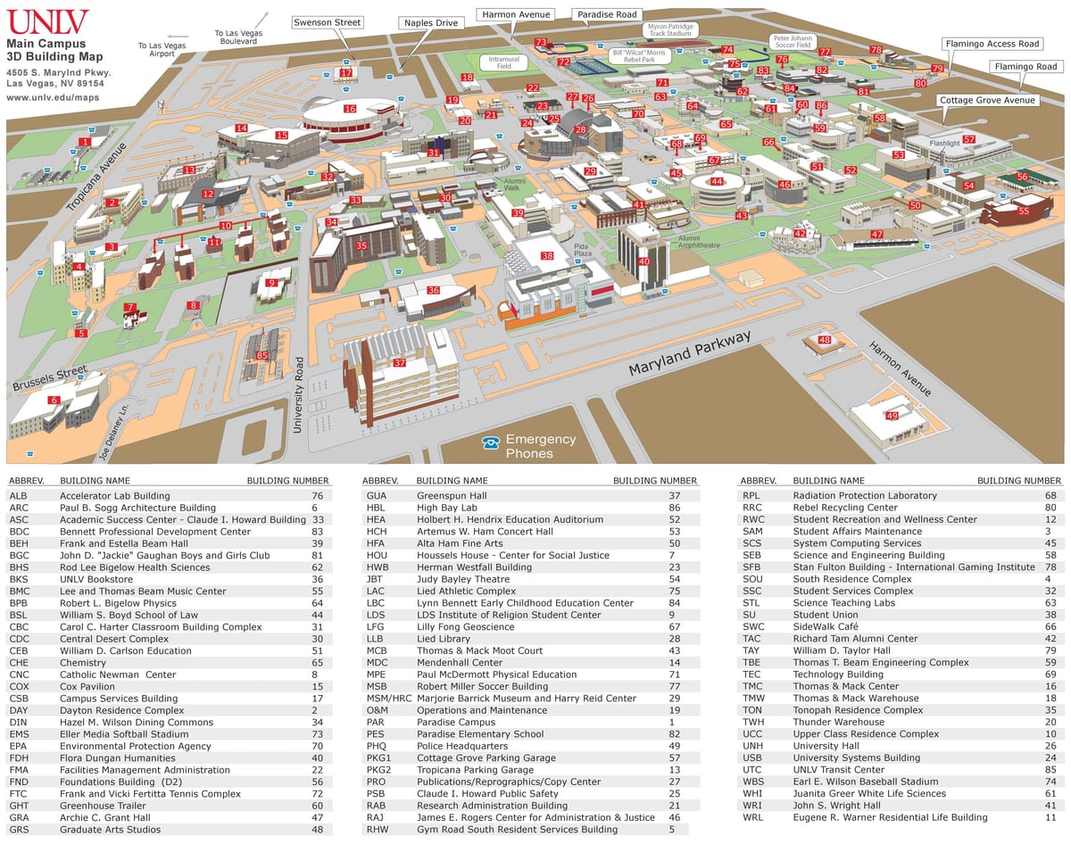 bản đồ của UNLV