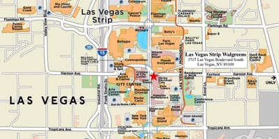 Bản đồ của trung tâm thành phố Las Vegas